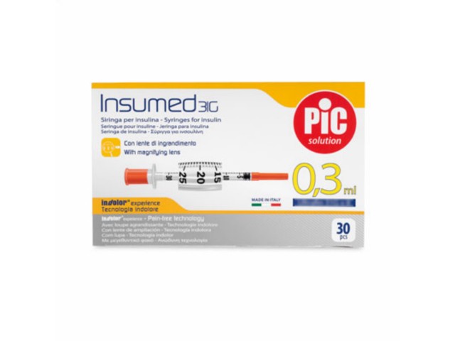 Strzykawka INSUMED 0,3 ml  31G x 8 mm interakcje ulotka strzykawka - 30 szt.