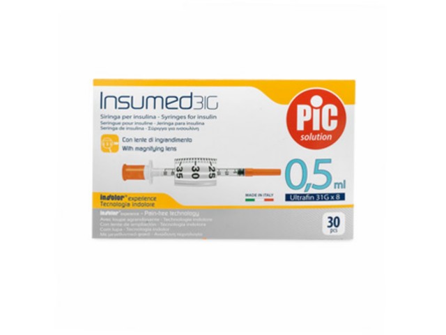 Strzykawka INSUMED 0,5 ml  30G x 8 mm interakcje ulotka strzykawka - 30 szt.