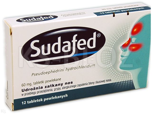 Sudafed interakcje ulotka tabletki powlekane 60 mg 12 tabl.