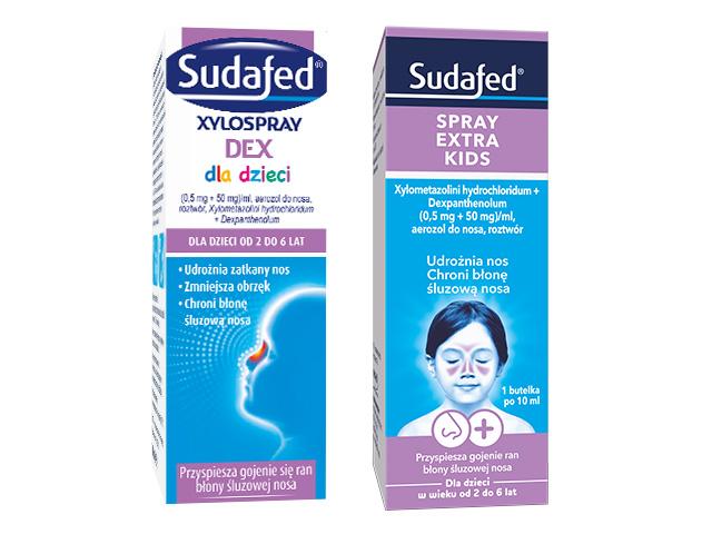 Sudafed Spray Extra Kids interakcje ulotka aerozol do nosa, roztwór (500mcg+50mg)/ml 10 ml