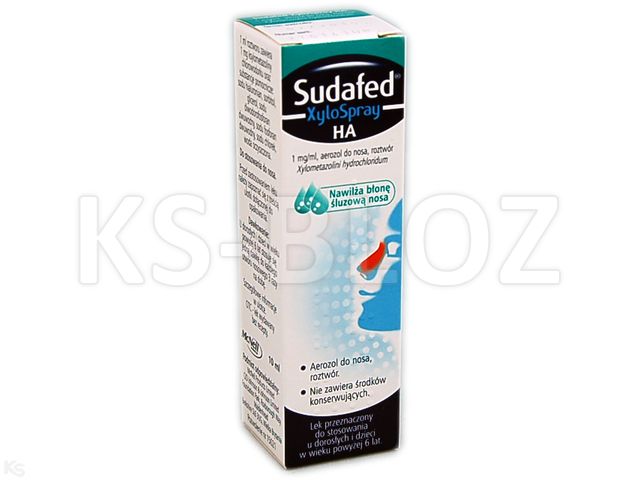 Sudafed Xylospray HA interakcje ulotka aerozol do nosa, roztwór 1 mg/ml 10 ml (but.)