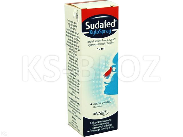 Sudafed Xylospray interakcje ulotka aerozol do nosa 1 mg/ml 10 ml