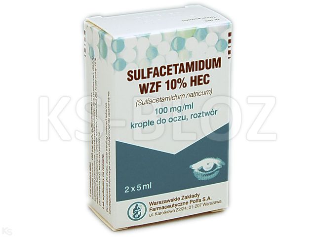 Sulfacetamidum WZF 10% HEC interakcje ulotka krople do oczu 100 mg/ml 10 ml | 2 x 5ml