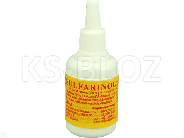 Sulfarinol interakcje ulotka krople do nosa (50mg+1mg)/ml 20 ml