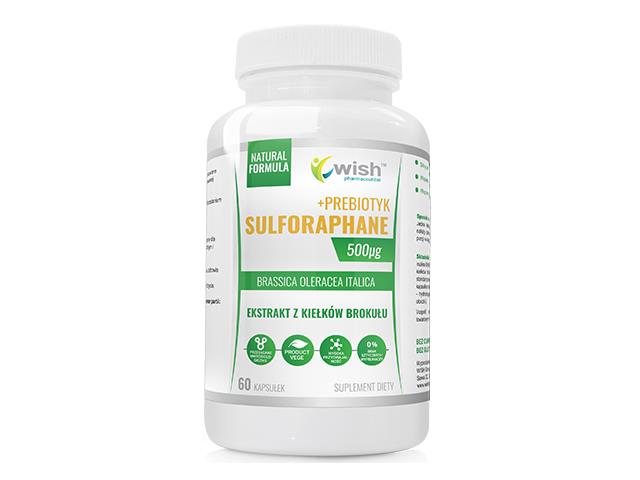 Sulforaphane 500mcg PREBIOTYK Ekstrakt z kiełków brokułu interakcje ulotka kapsułki  60 kaps.