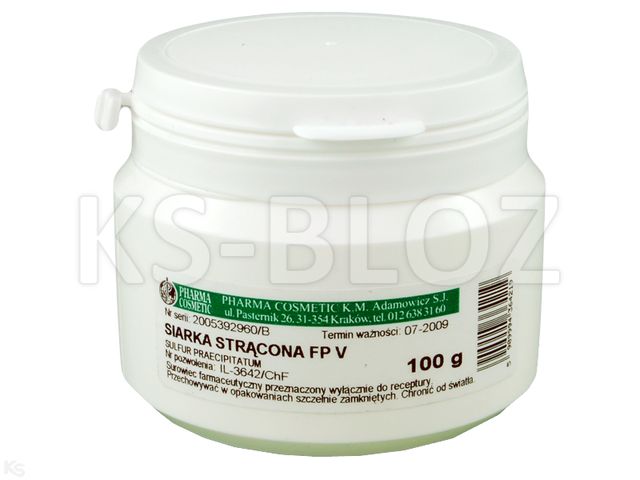 Sulfur interakcje ulotka substancja - 100 g