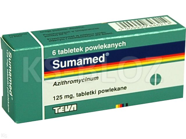 Sumamed interakcje ulotka tabletki powlekane 125 mg 6 tabl.