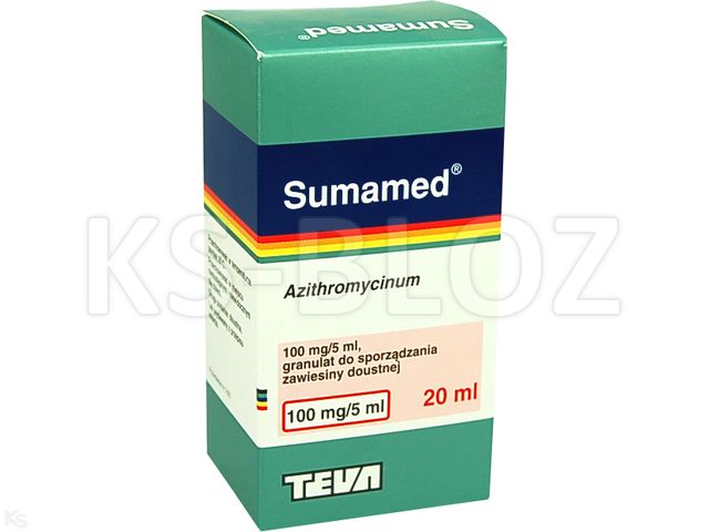 Sumamed interakcje ulotka granulat do sporządzania zawiesiny doustnej 100 mg/5ml 20 ml | butelka