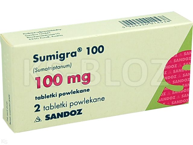 Sumigra 100 interakcje ulotka tabletki powlekane 100 mg 2 tabl.