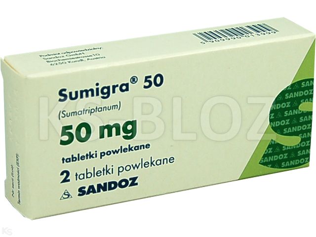 Sumigra 50 interakcje ulotka tabletki powlekane 50 mg 2 tabl.