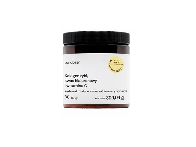 Sundose For Skin Anti-Aging Kolagen Rybi, Kwas Hialuronowy I Witamina C smak malinowo-cytrynowy interakcje ulotka proszek  309,04 g