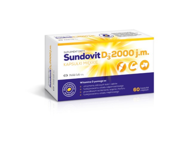 Sundovit D3 2000 j.m. interakcje ulotka kapsułki miękkie - 60 kaps.