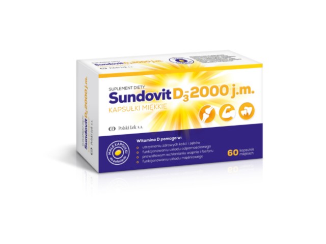 Sundovit D3 2000 j.m. interakcje ulotka kapsułki miękkie  60 kaps.