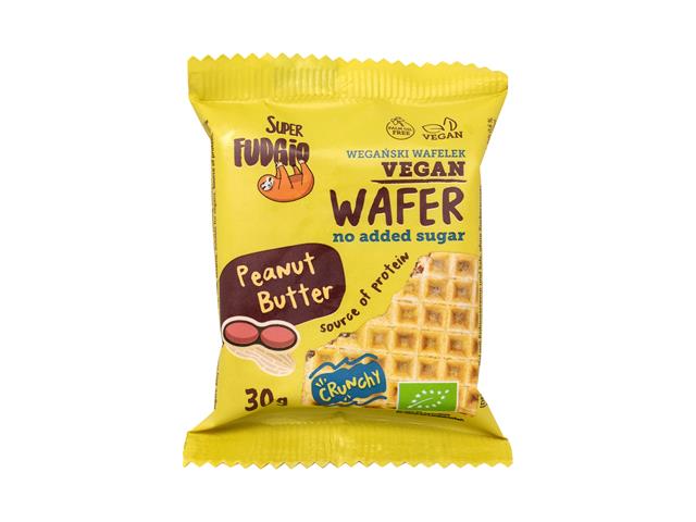 Super Fudgio Wafelek wegański z kremem arachidowym i solą, bez dodatku cukru ekologiczny interakcje ulotka wafle  30 g