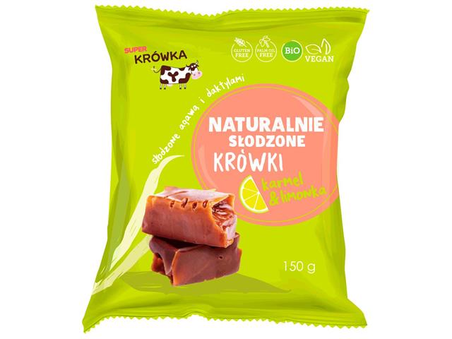 Super Krówka Krówki wegańskie karmel, limonka słodzone agawą i daktylem interakcje ulotka cukierki - 150 g