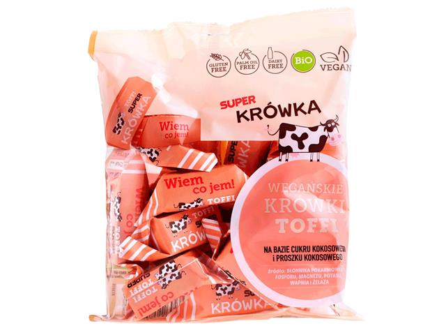 Super Krówka Krówki wegańskie o sm. toffi bezmle. na bazie cukru kokosowego i proszku kokosowego interakcje ulotka cukierki - 150 g