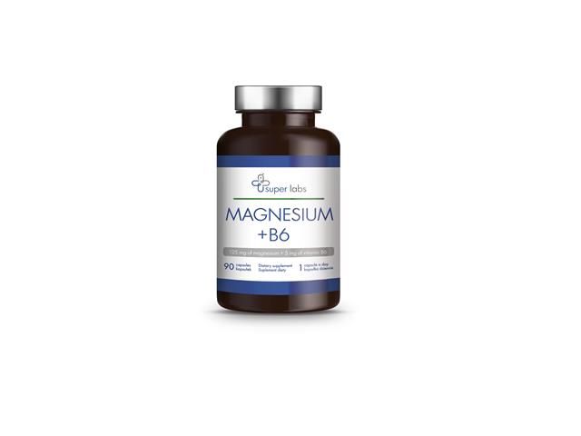 Super Labs Magnesium+Vitamin B6 interakcje ulotka kapsułki  90 kaps.