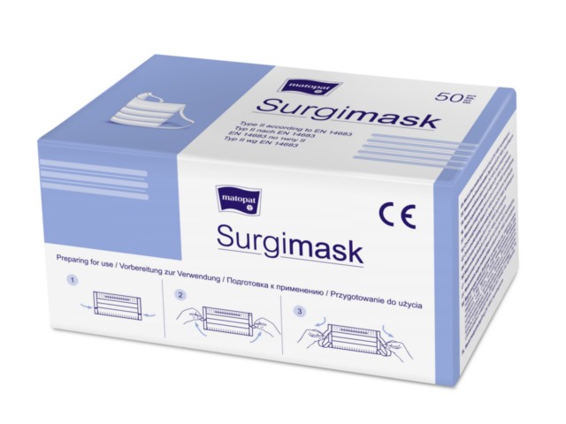 Surgimask Maski niejałowe medyczne TYP II interakcje ulotka maseczka ochronna - 50 szt.