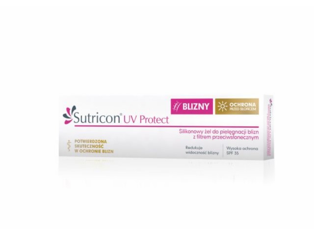 Sutricon UV Protect Żel do pielęgnacji blizn silikonowy z filtrem przeciwsłonecznym interakcje ulotka żel  15 ml