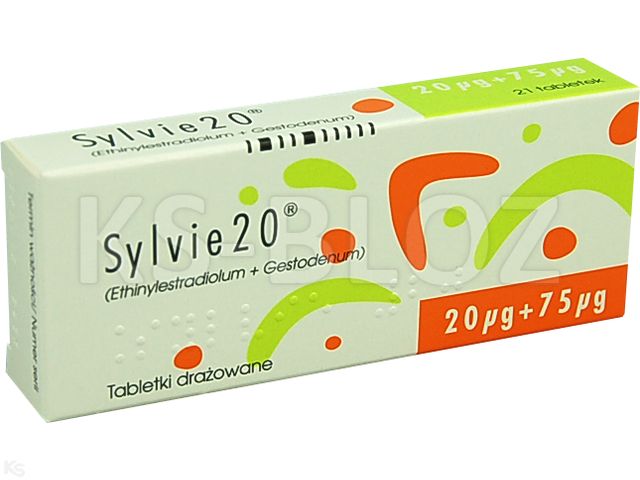 Sylvie 20 interakcje ulotka tabletki drażowane 0,02mg+0,075mg 21 tabl.