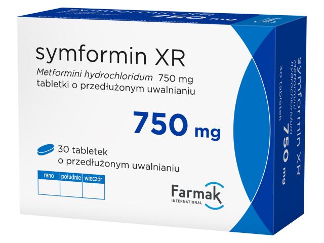 Symformin XR interakcje ulotka tabletki o przedłużonym uwalnianiu 750 mg 30 tabl.