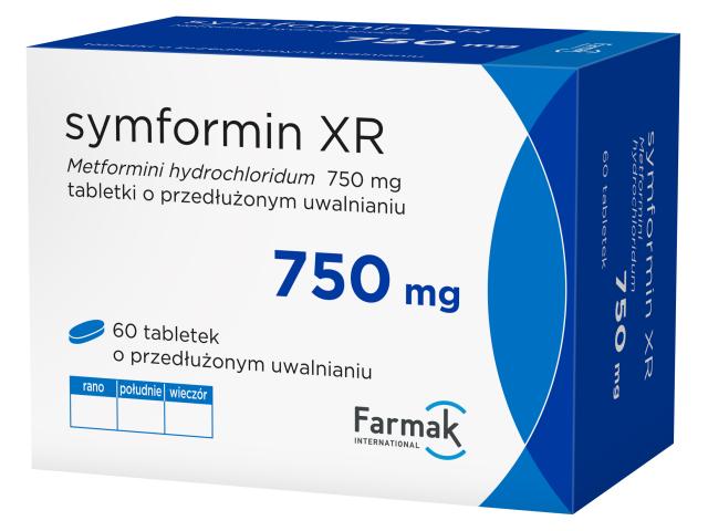 Symformin XR interakcje ulotka tabletki o przedłużonym uwalnianiu 750 mg 60 tabl.