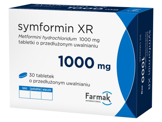 Symformin XR interakcje ulotka tabletki o przedłużonym uwalnianiu 1 g 30 tabl.