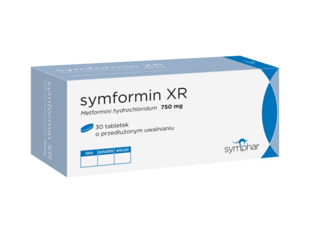 Symformin XR (Metformin XR Symphar) interakcje ulotka tabletki o przedłużonym uwalnianiu 750 mg 30 tabl.