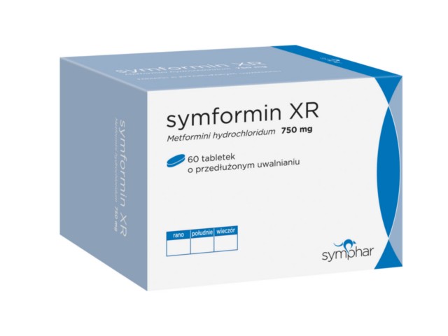 Symformin XR (Metformin XR Symphar) interakcje ulotka tabletki o przedłużonym uwalnianiu 750 mg 60 tabl.