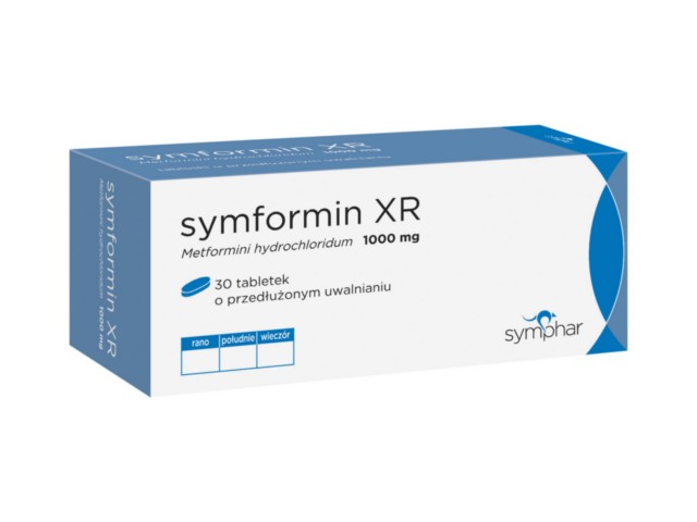 Symformin XR (Metformin XR SymPhar) interakcje ulotka tabletki o przedłużonym uwalnianiu 1 g 