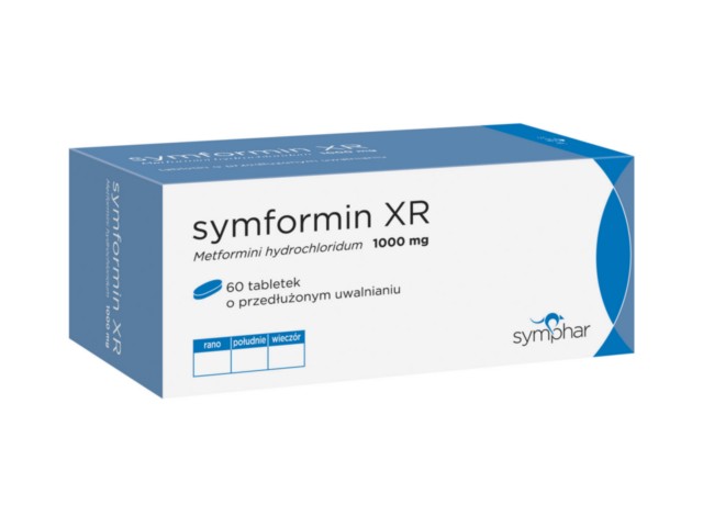 Symformin XR (Metformin XR SymPhar) interakcje ulotka tabletki o przedłużonym uwalnianiu 1 g 60 tabl.