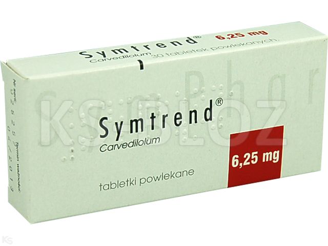 Symtrend interakcje ulotka tabletki powlekane 6,25 mg 30 tabl. | 3 blist.po 10 szt.