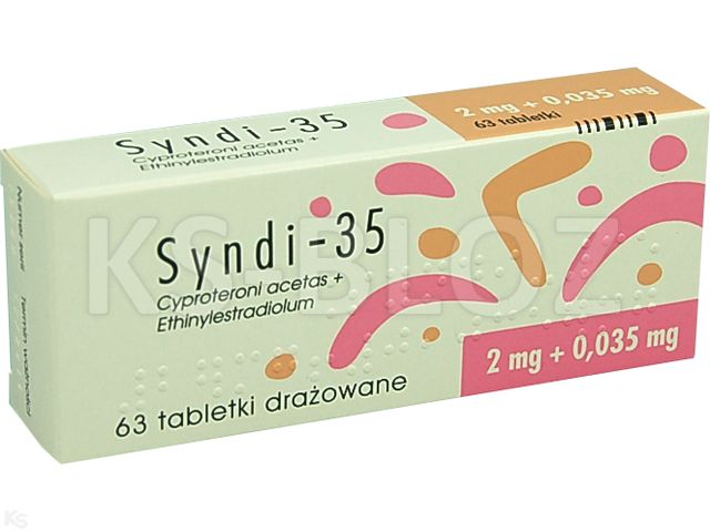 Syndi-35 interakcje ulotka tabletki drażowane 2mg+35mcg 63 tabl. | 3 blist.po 21 szt.