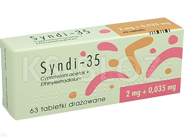 Syndi-35 interakcje ulotka tabletki drażowane 2mg+35mcg 63 tabl. (3 blist. po 21 tabl.)