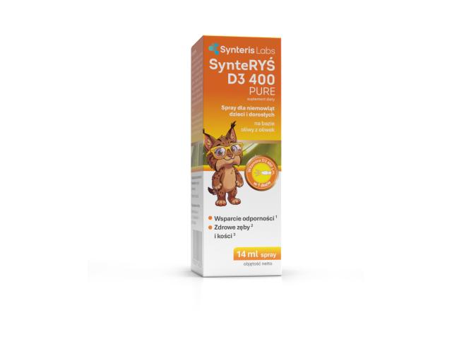 SynteRyś D3 400 Pure Spray interakcje ulotka spray do ust - 14 ml