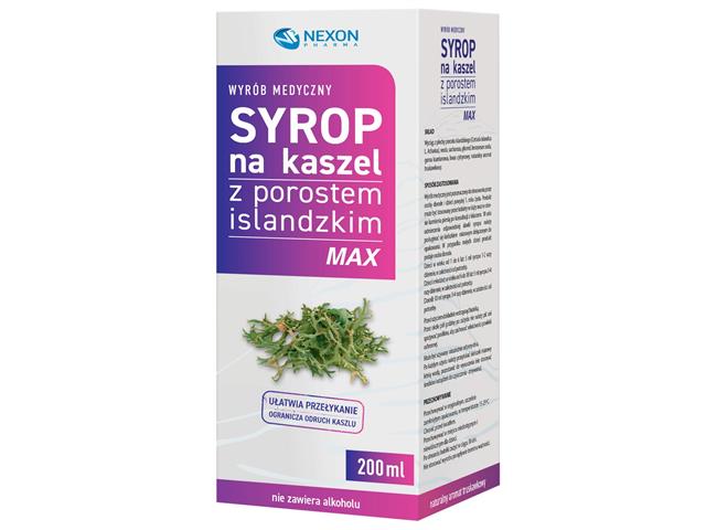 Syrop na kaszel z porostem islandzkim Max interakcje ulotka syrop  200 ml