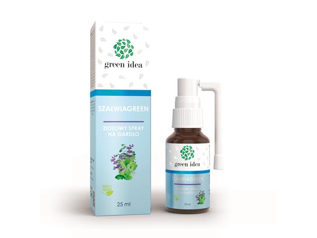 SZAŁWIAGREEN Ziołowy Spray na gardło interakcje ulotka spray do ust - 25 ml