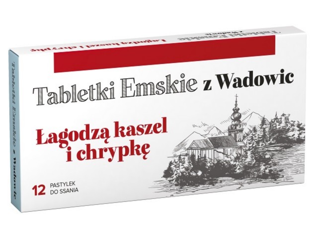 Tabletki Emskie Z Wadowic interakcje ulotka pastylki do ssania  12 pastyl.