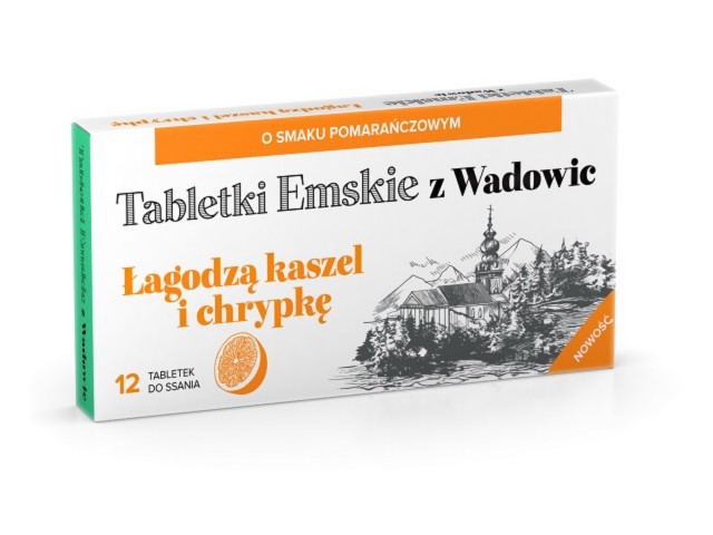 Tabletki Emskie Z Wadowic o smaku pomarańczowym interakcje ulotka tabletki do ssania  12 tabl.