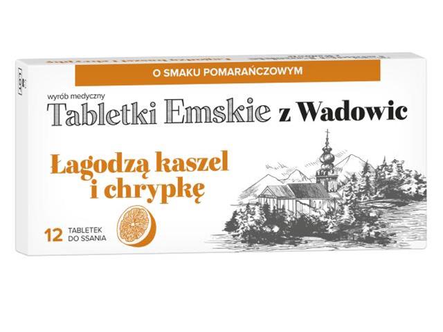 Tabletki Emskie Z Wadowic o smaku pomarańczowym interakcje ulotka tabletki do ssania  12 tabl.