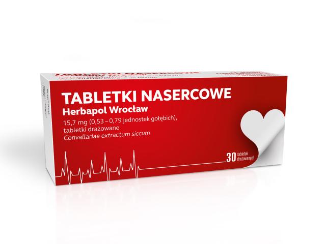 Tabletki Nasercowe Herbapol Wrocław interakcje ulotka tabletki drażowane 15,7 mg 30 tabl.