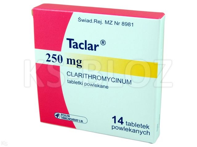Taclar interakcje ulotka tabletki powlekane 250 mg 14 tabl. | blister