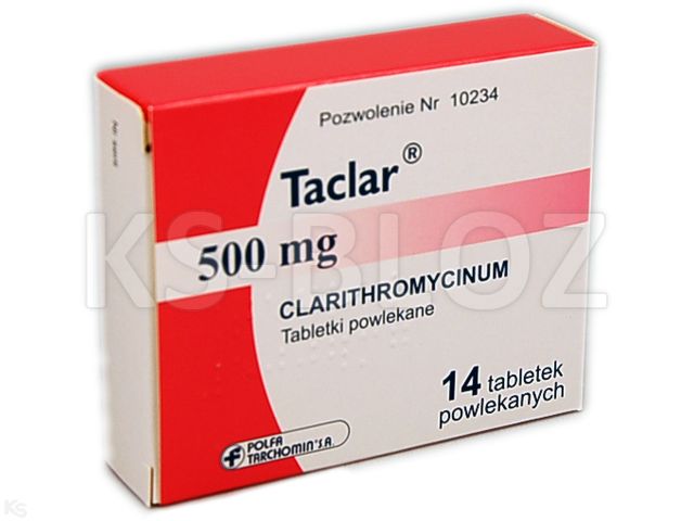Taclar interakcje ulotka tabletki powlekane 500 mg 14 tabl. | blister