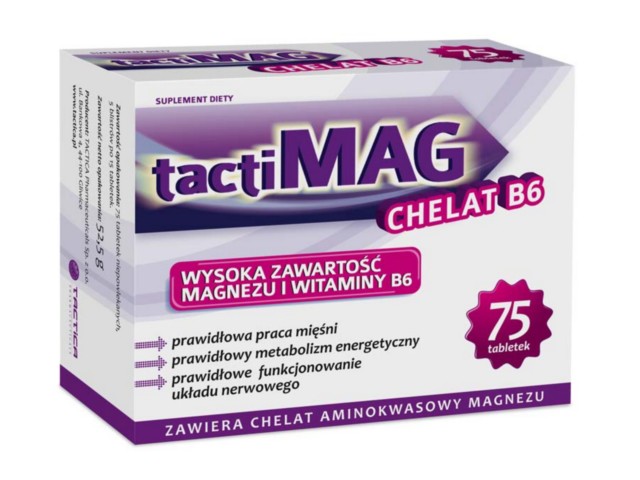 Tactimag Chelat B6 interakcje ulotka tabletki - 75 tabl. (blist.)