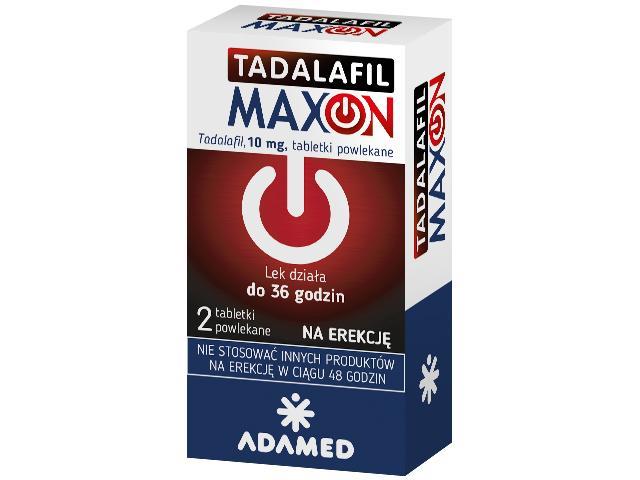 Tadafil Maxon interakcje ulotka tabletki powlekane 10 mg 2 tabl.