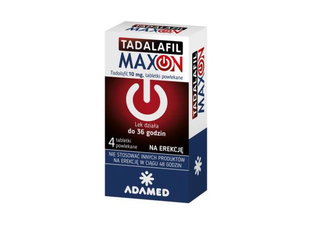 Tadalafil Maxon interakcje ulotka tabletki powlekane 10 mg 4 tabl.