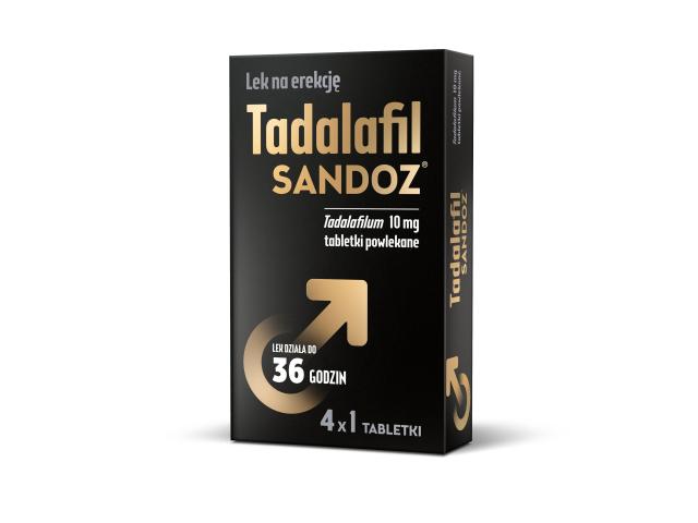 Tadalafil Sandoz interakcje ulotka tabletki powlekane 10 mg 4 tabl.