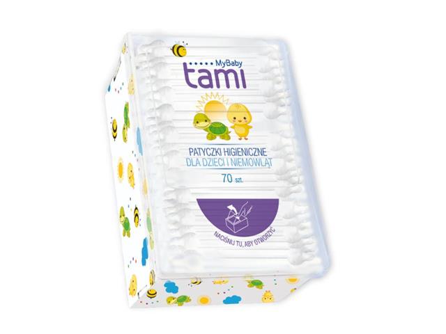 Tami MyBaby Patyczki higieniczne ze 100% bawełny dla dzieci i niemowląt interakcje ulotka   70 szt.