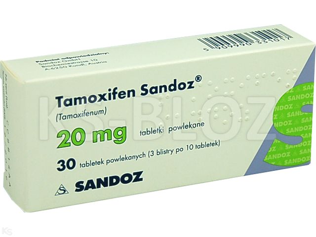 Tamoxifen Sandoz interakcje ulotka tabletki powlekane 20 mg 30 tabl. | 3 blist.po 10 szt.