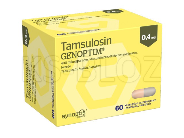 Tamsulosin Genoptim interakcje ulotka kapsułki o przedłużonym uwalnianiu twarde 400 mcg 60 kaps.